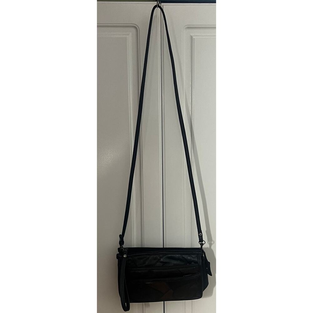 Vintage Unbranded Leather Patchwork Crossbody Pur… - image 14